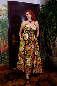 Minda Ties Dress - Sandalwood Floral