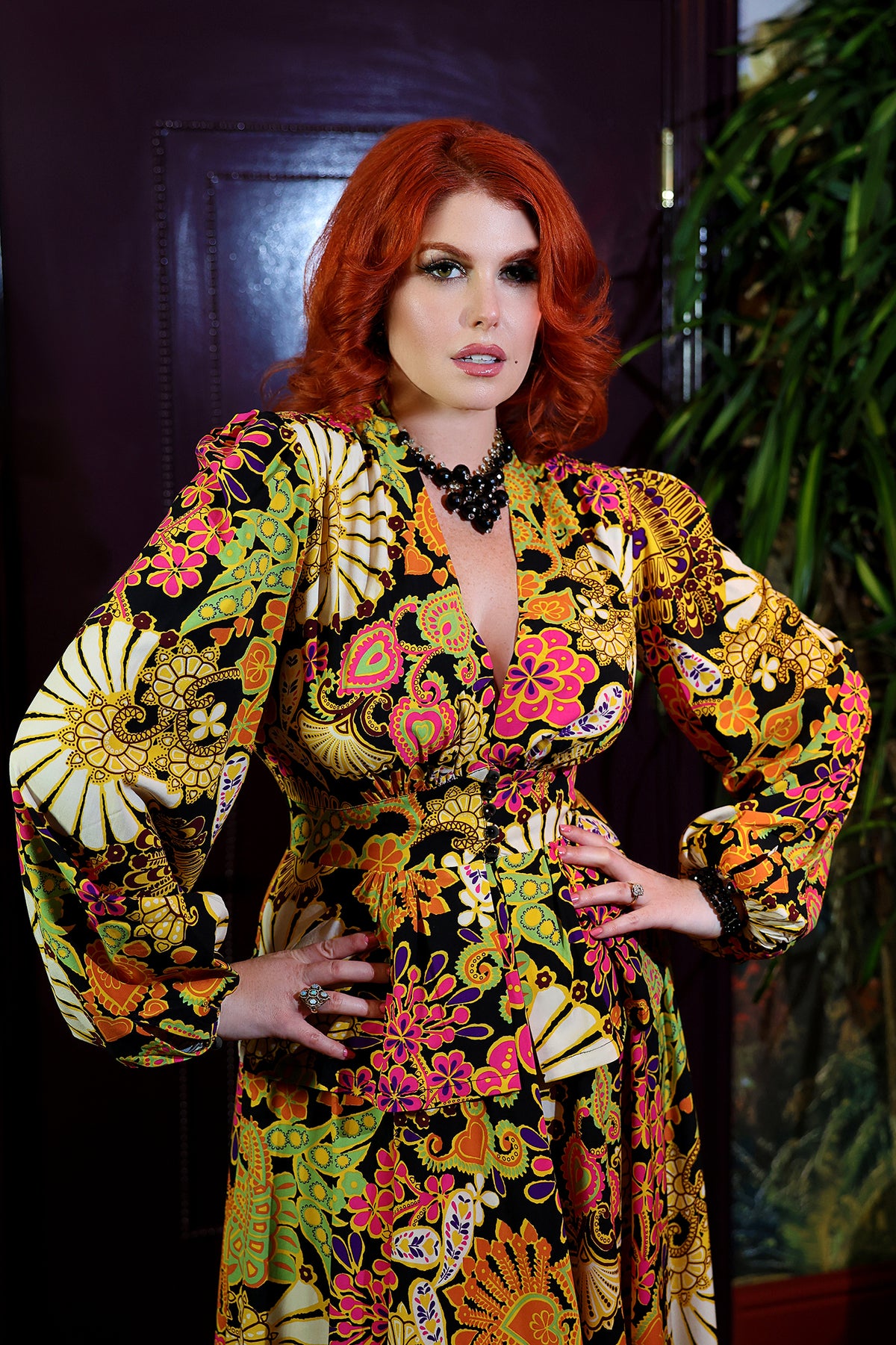 Penelope Peplum Top - Sandalwood Floral