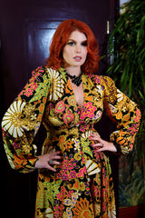 Penelope Peplum Top - Sandalwood Floral