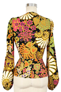 Penelope Peplum Top - Sandalwood Floral