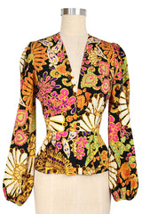 Penelope Peplum Top - Sandalwood Floral