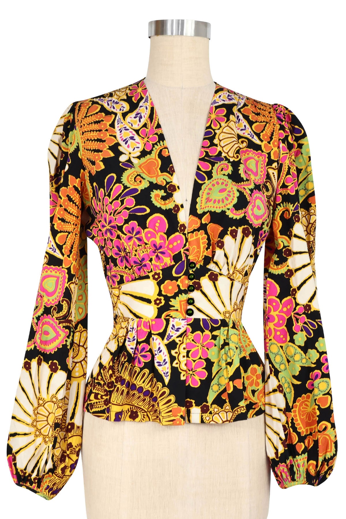Penelope Peplum Top - Sandalwood Floral
