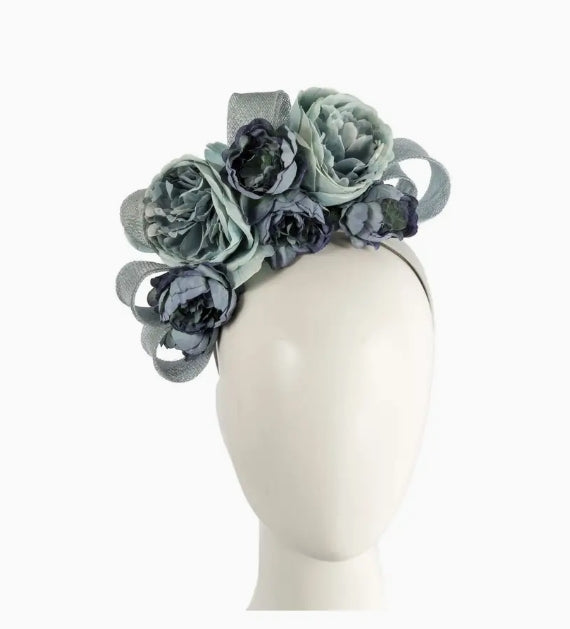 Exclusive Blue Flower Headband By Cupids Millinery