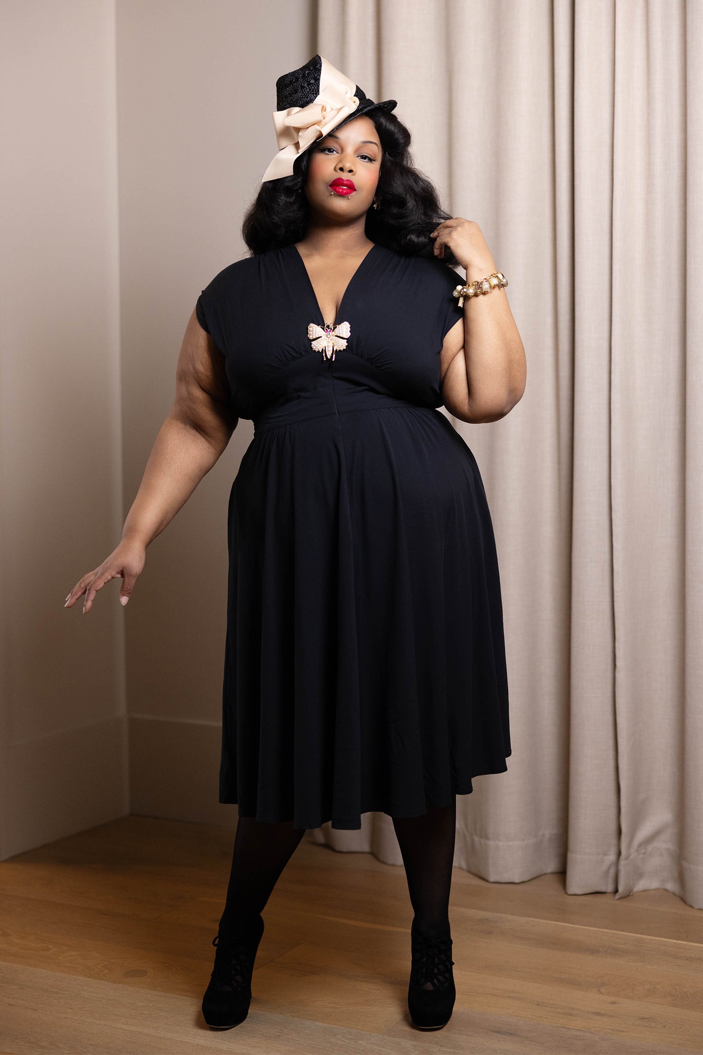 Claire Zip Dress - Black