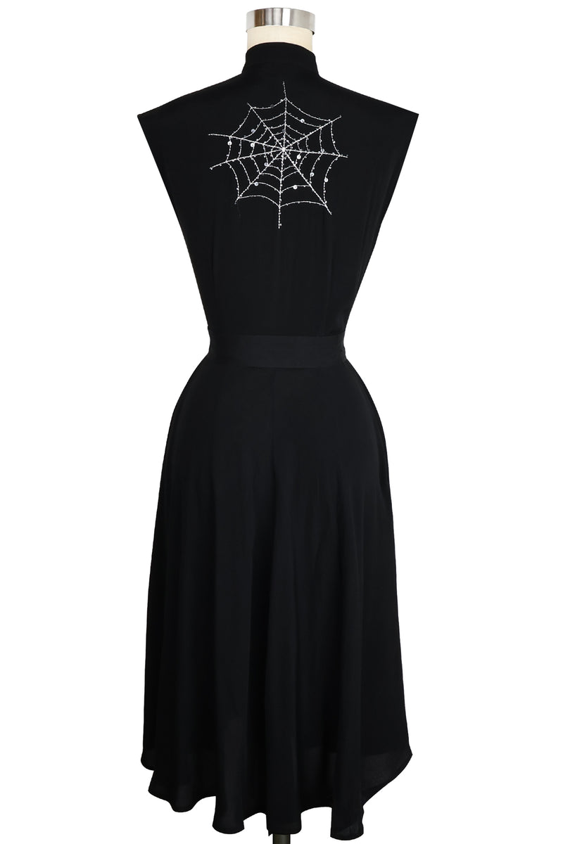 Zip Front Marie Dress - Spiderweb Embroidery