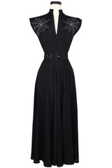 Zip Front Marie Long Dress - Spider Web Preorder: shipping begins Oct 15th