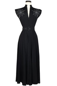 Zip Front Marie Long Dress - Spider Web Preorder: shipping begins Oct 15th