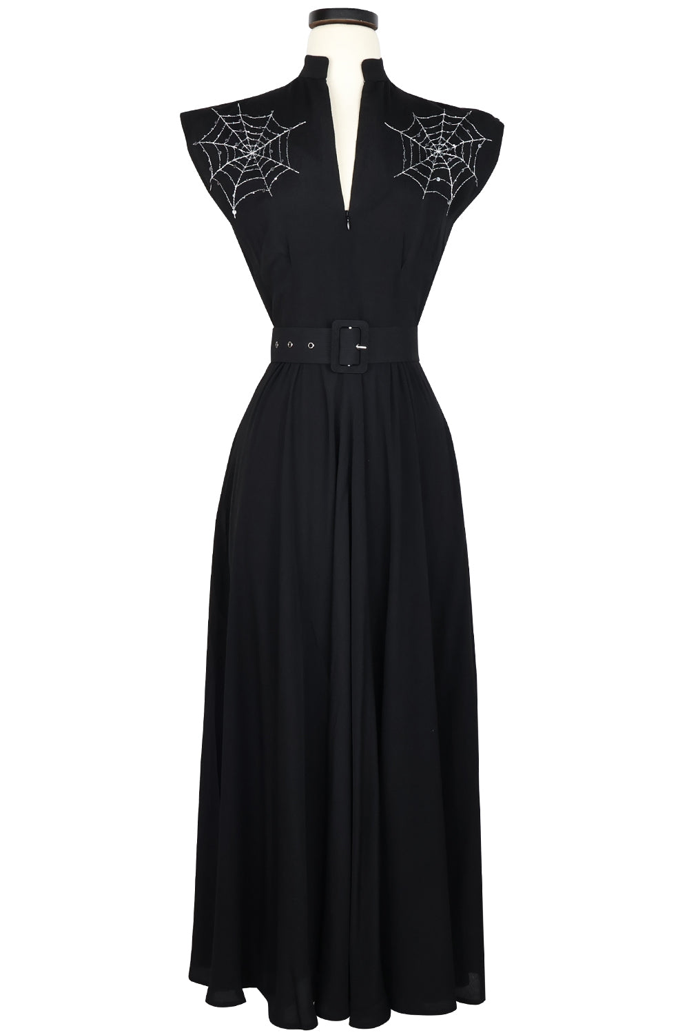 Zip Front Marie Long Dress - Spider Web Preorder: shipping begins Oct 15th