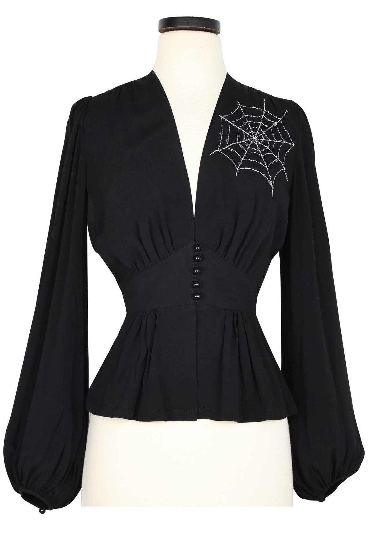 Penelope Peplum Top - Spider Web Preorder: shipping begins Oct 15th