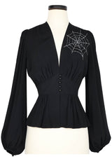 Penelope Peplum Top - Spider Web Preorder: shipping begins Oct 15th
