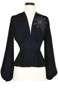 Penelope Peplum Top - Spider Web Preorder: shipping begins Oct 15th