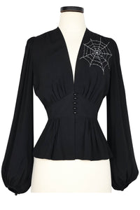Penelope Peplum Top - Spider Web Preorder: shipping begins Oct 15th
