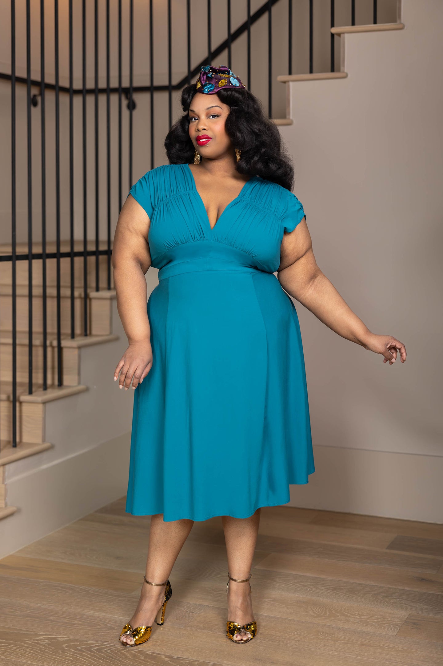 1940s Dress - Teal