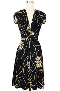 1940s Dress - Waves and Waterlilies