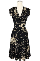 1940s Dress - Waves and Waterlilies