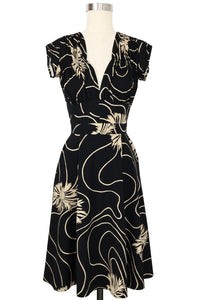 1940s Dress - Waves and Waterlilies