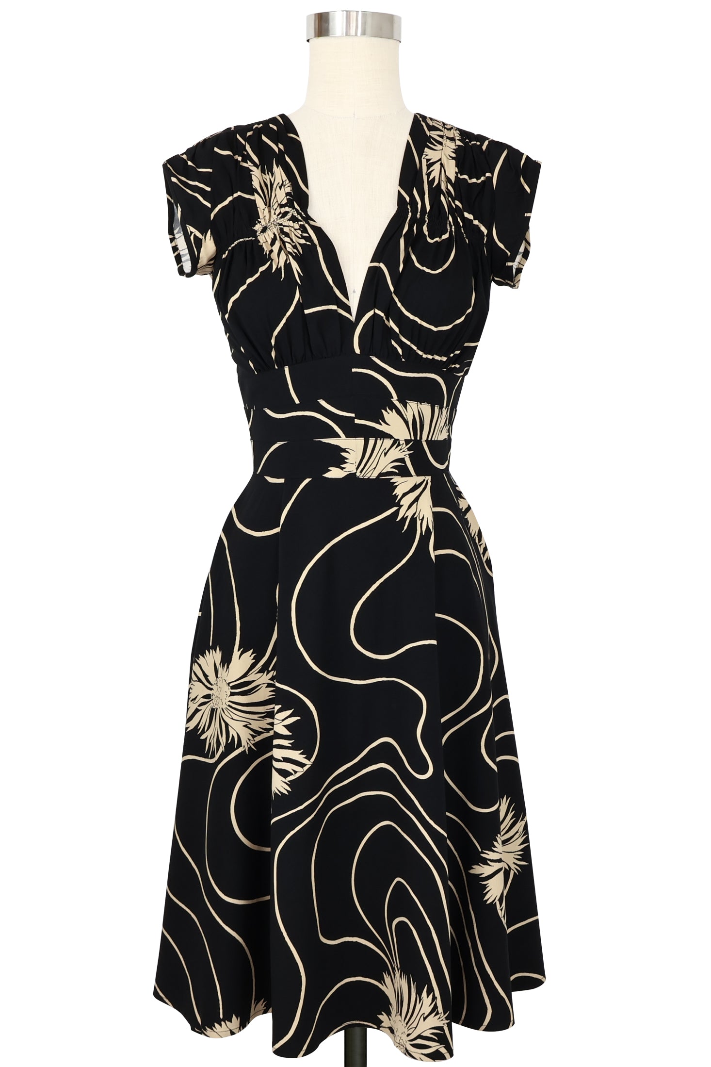1940s Dress - Waves and Waterlilies
