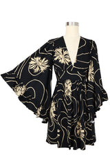 Butterfly Caftan Mini Dress - Waves and Waterlilies