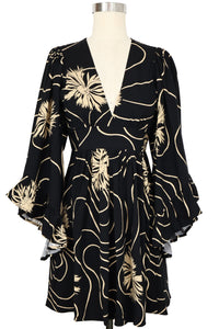 Butterfly Caftan Mini Dress - Waves and Waterlilies