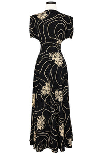 Claire Long Zip Front Dress - Waves and Waterlilies