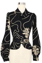 Girl Friday Blouse - Waves and Waterlilies