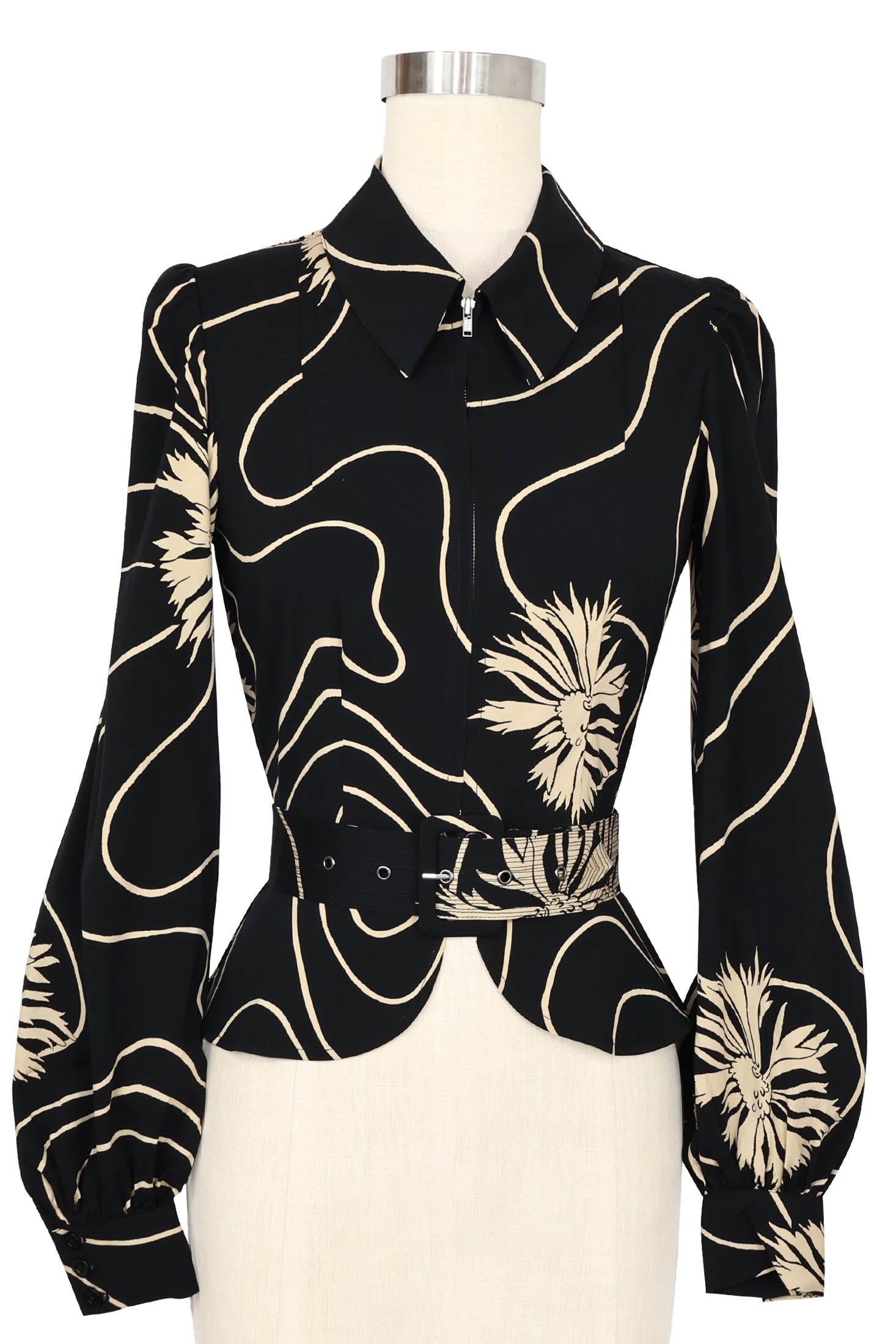 Girl Friday Blouse - Waves and Waterlilies