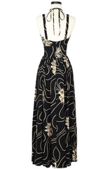 Minda Long Dress - Waves and Waterlilies