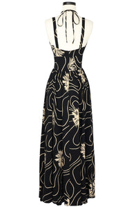 Minda Long Dress - Waves and Waterlilies