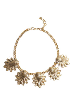 Yochi Scalloped Leaves Necklaces