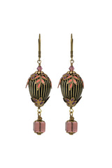 NoMonet Flower Fairy Painted Hot Air Ballon Earrings with Crystals