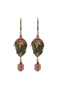 NoMonet Flower Fairy Painted Hot Air Ballon Earrings with Crystals