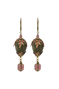 NoMonet Flower Fairy Painted Hot Air Ballon Earrings with Crystals