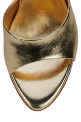Jeffery Campbell Agent Heeled Slide - Gold Crinkle