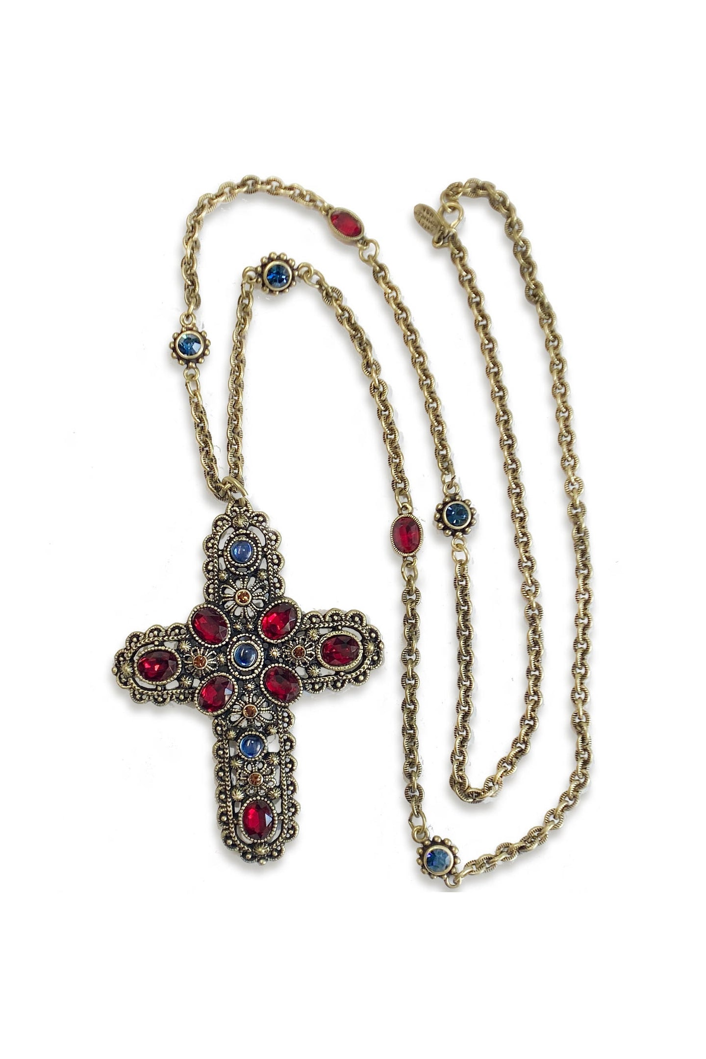 Sweet Romance Garnet Cross Necklace