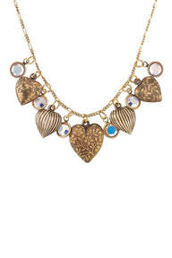 Anne Koplik Romantic Heart & Charm Vintage Inspired Crystal Necklace ##description##