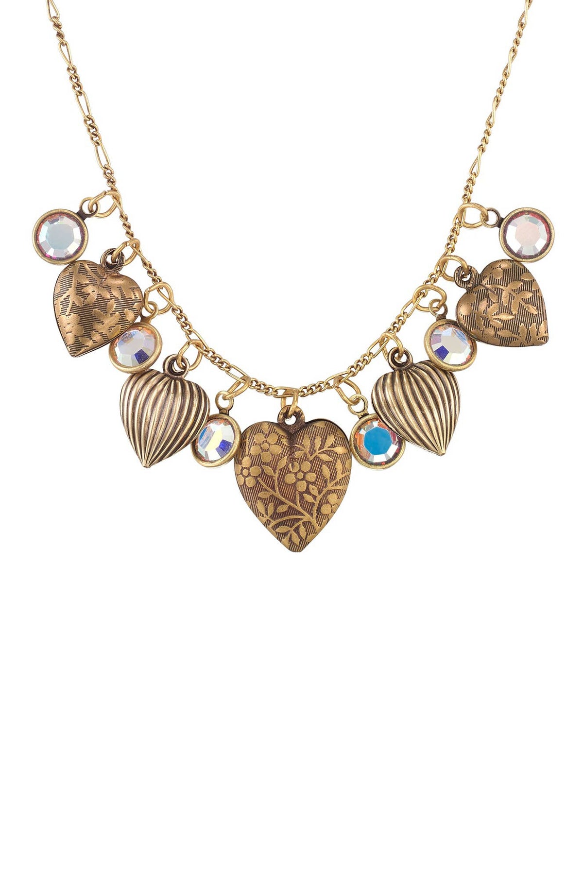 Anne Koplik Romantic Heart & Charm Vintage Inspired Crystal Necklace ##description##
