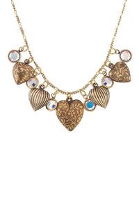 Anne Koplik Romantic Heart & Charm Vintage Inspired Crystal Necklace ##description##
