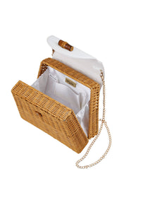 Nina Capri Woven Straw Handbag - Natural White ##description##