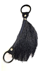 Ricki Designs Black Beaded Fringe Wristlet