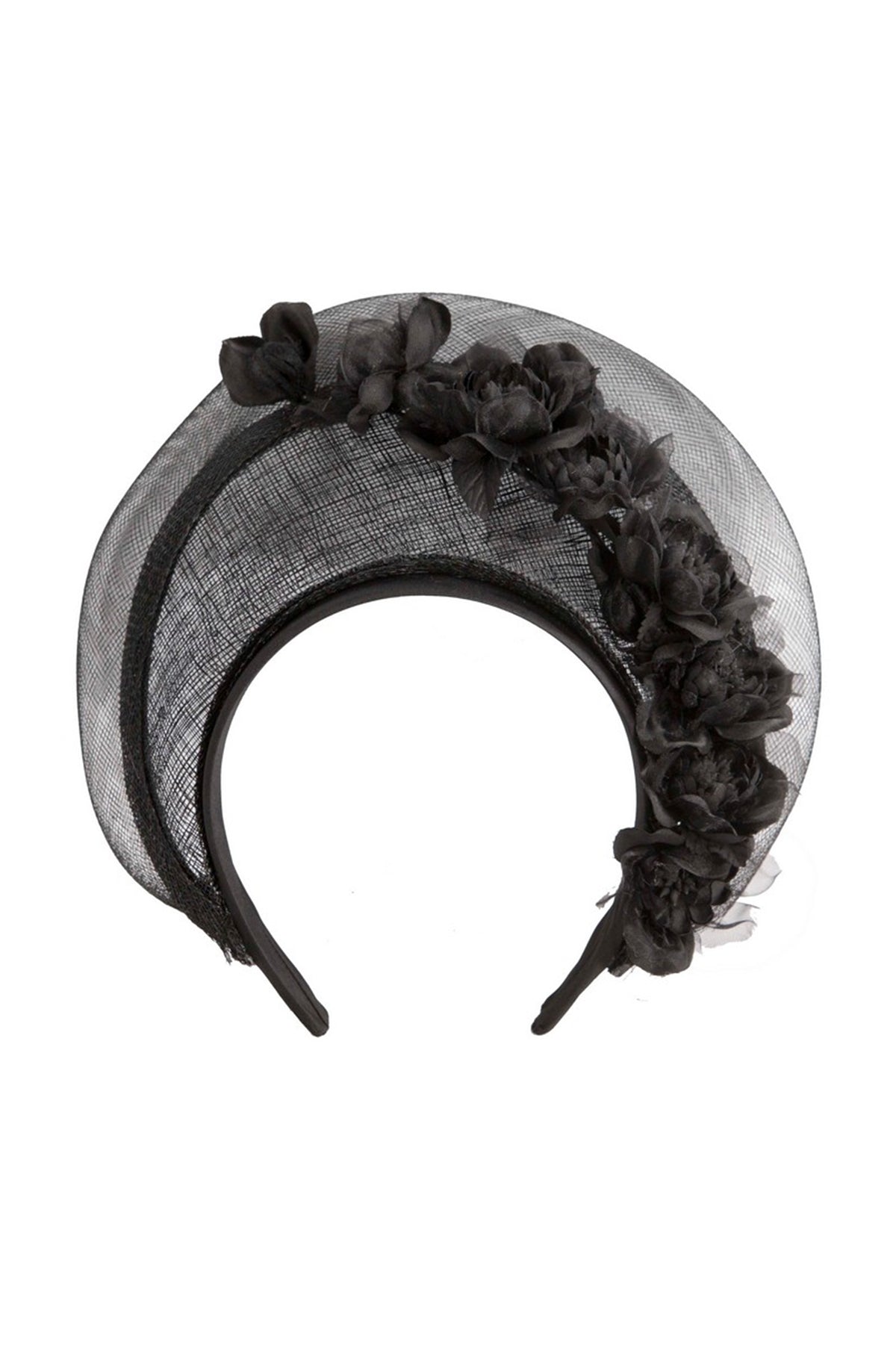 Cupid's Millinery Crown Fascinator - Black