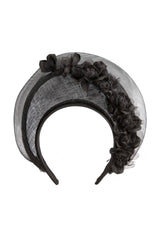Cupid's Millinery Crown Fascinator - Black
