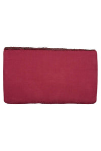 Burgundy Floral Embroidered Beaded Clutch