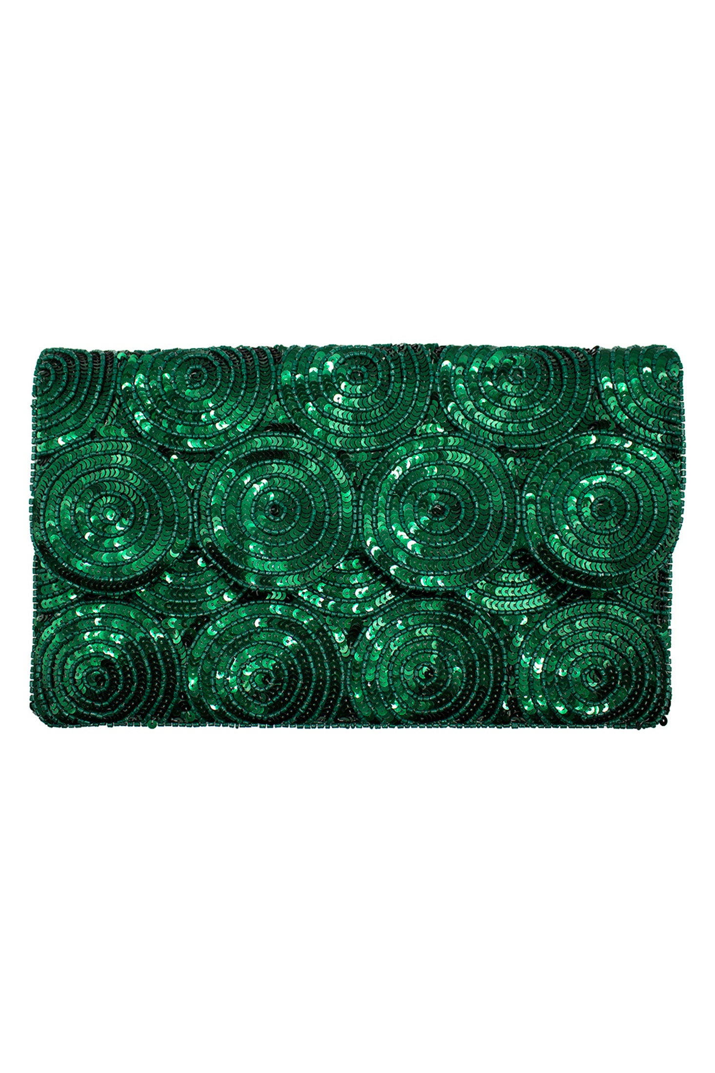 Emerald Sequin Beaded Clutch