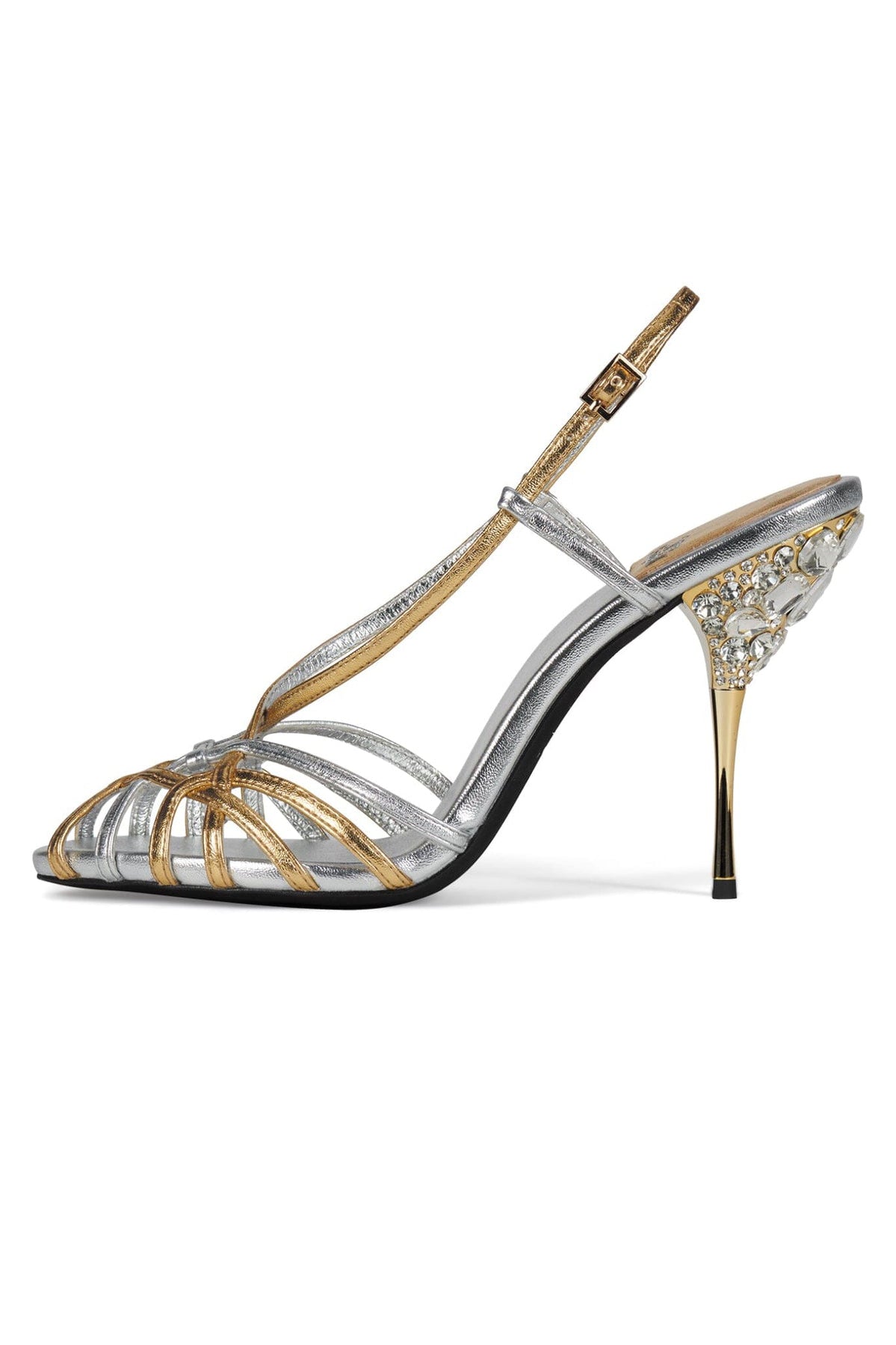 Jeffrey Campbell Epiphany Strappy Heel - Silver Gold