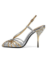 Jeffrey Campbell Epiphany Strappy Heel - Silver Gold