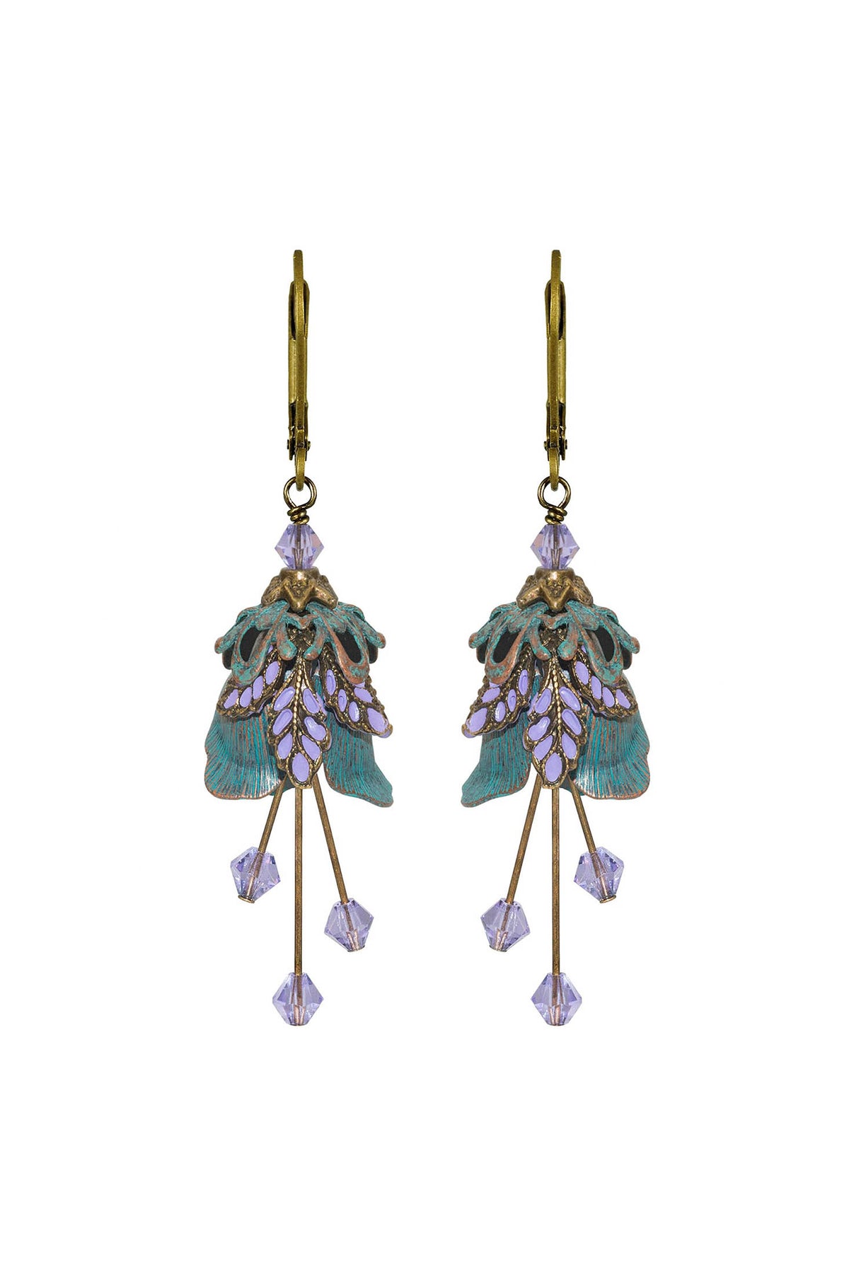 NoMonet Flower Fairy Rose Flower Hand Painted Leaves Earrings ##description##