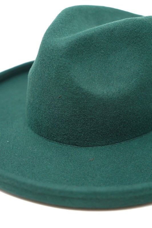 Olive Pique Pencil Brim Wool Felt Rancher Hat