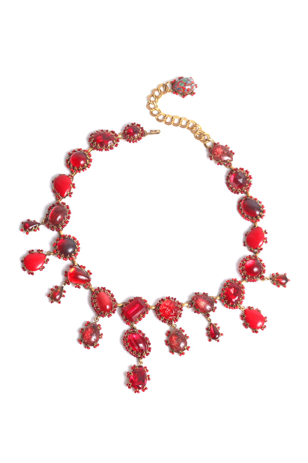 De Luxe Red Mixed Stone Necklace