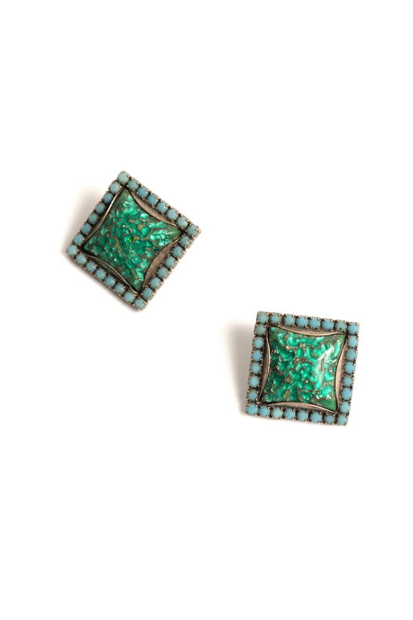 De Luxe Modernist Speckled Earring- Clean Turquoise
