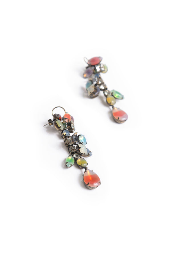 De Luxe Rainbow Cluster Drop Earrings